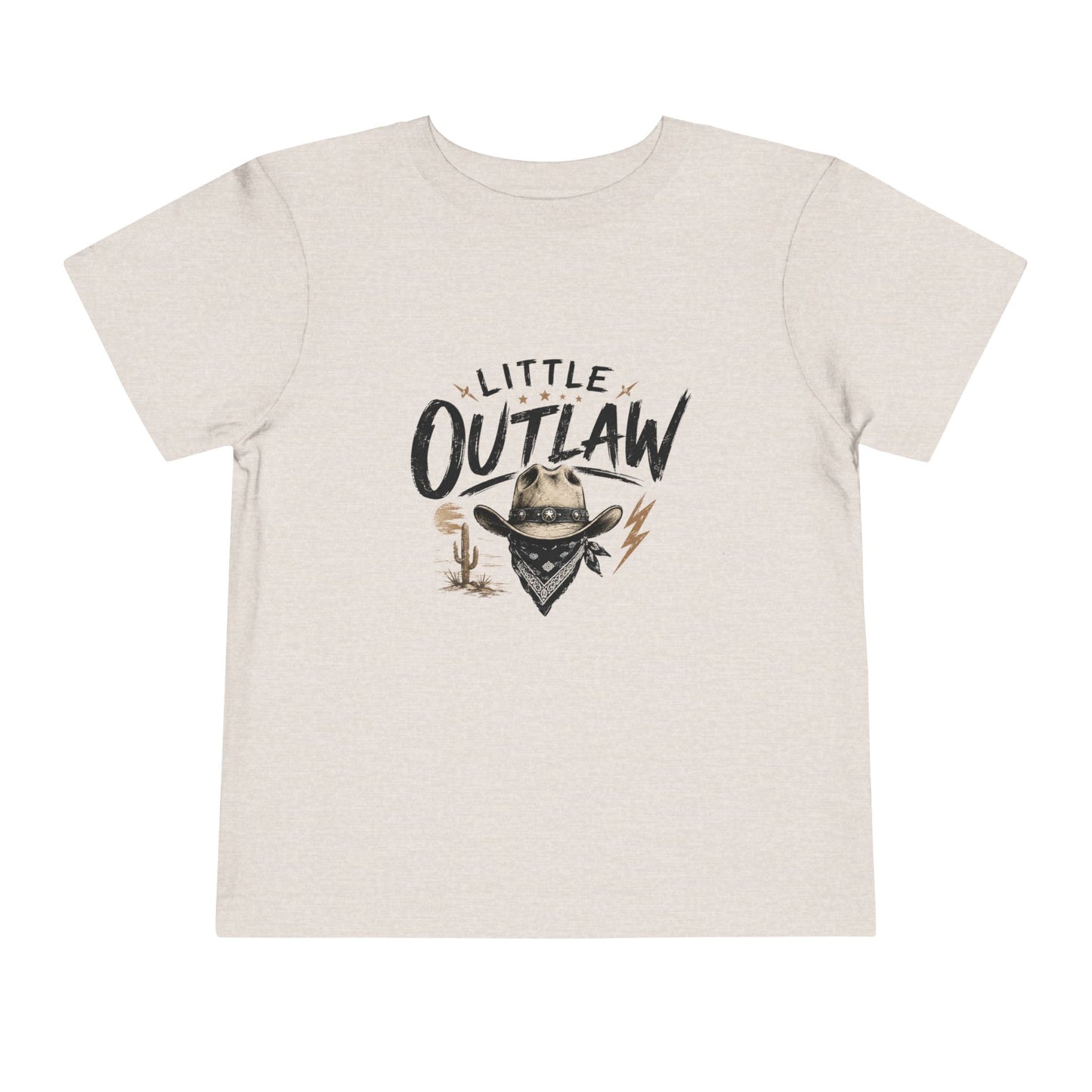 Toddler Tee — “Little Outlaw” Cowboy Graphic T-Shirt