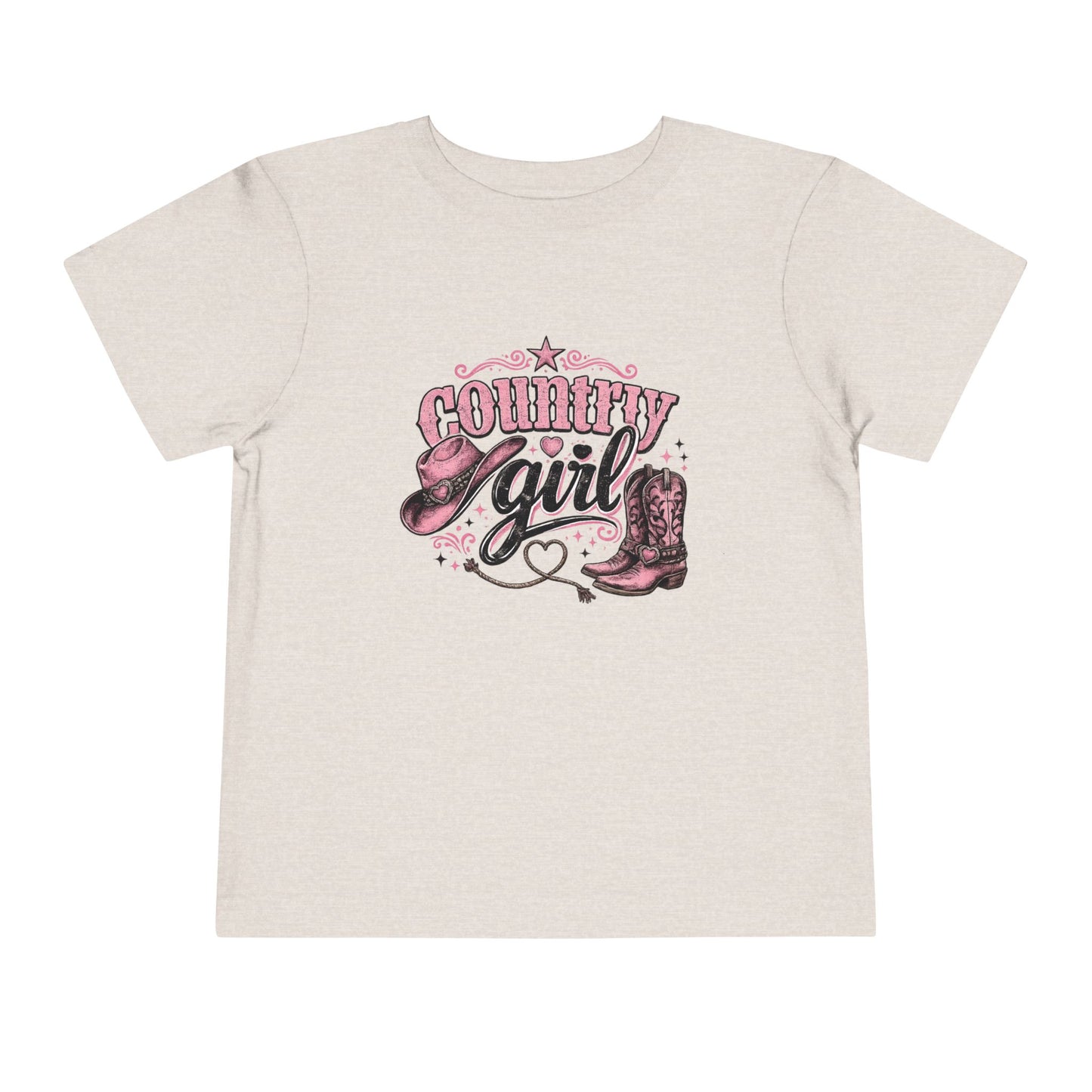 Country Girl Toddler Tee — Pink Cowboy Hat & Boots Kids Shirt
