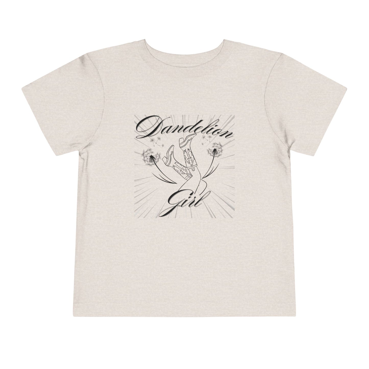 Toddler Tee — “Dandelion Girl” Floral Vintage Western Graphic T-Shirt