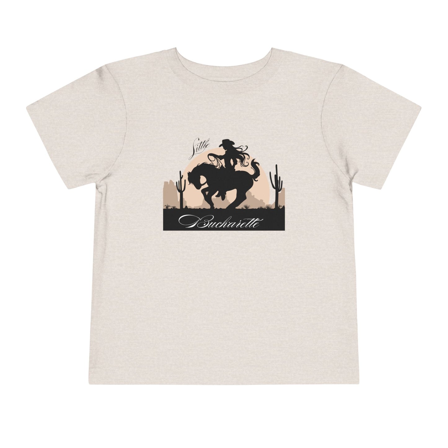 Toddler Tee -  Cowgirl Riding Horse Shirt Little Buckarette T-Shrit
