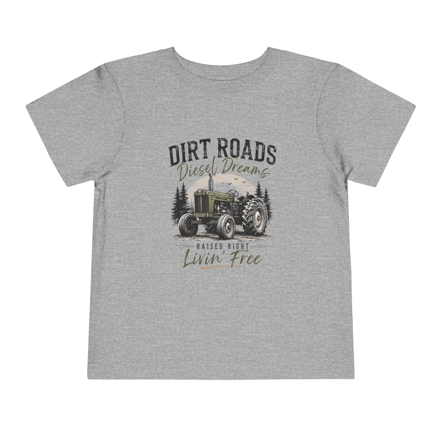 Toddler Tee — "Dirt Roads Diesel Dreams" Farm Kids Tractor T-Shirt