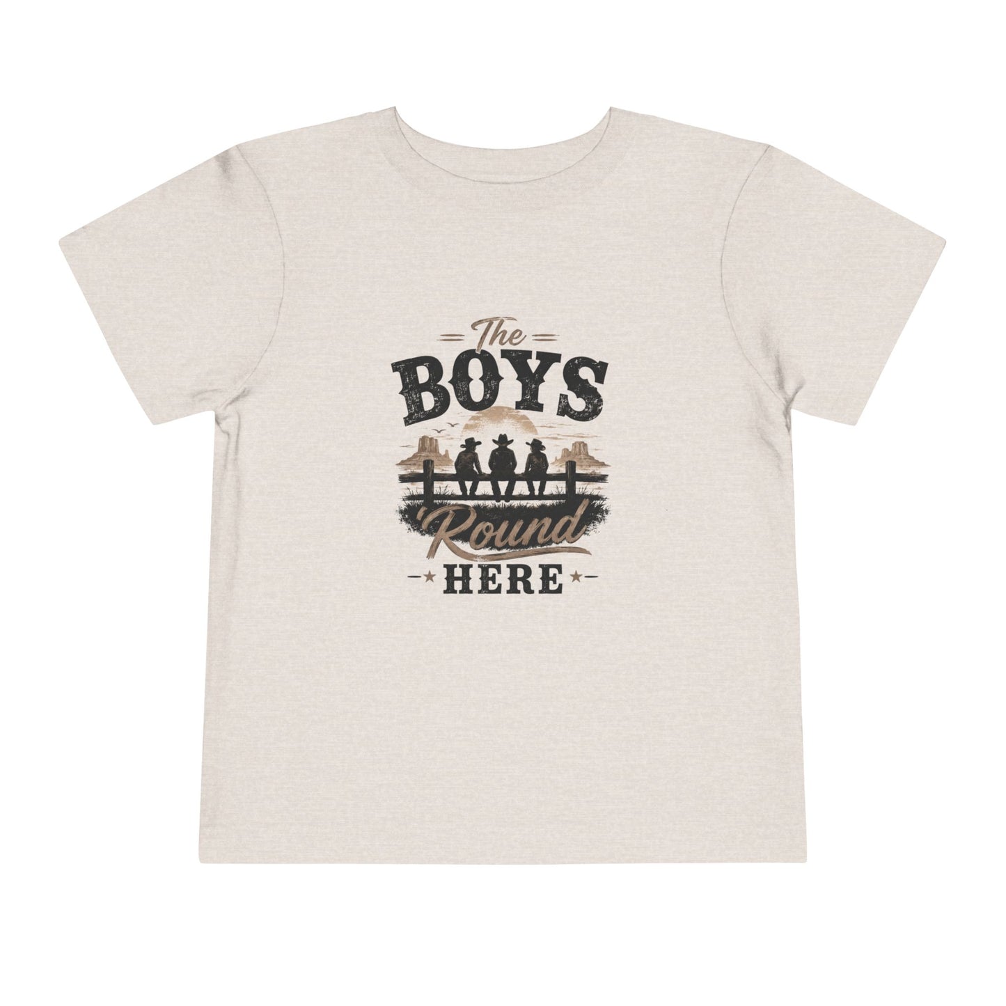Toddler Tee — "The Boys Round Here" Rustic Farm Silhouette T-Shirt