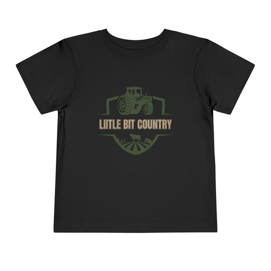Toddler Tee — "Little Bit Country" Tractor Farm T-Shirt