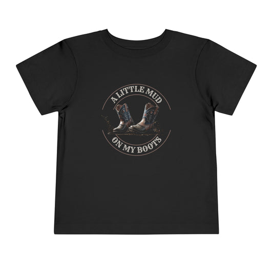 Toddler T-Shirt - Muddy Cowboy Boot Little Boy T-Shirt