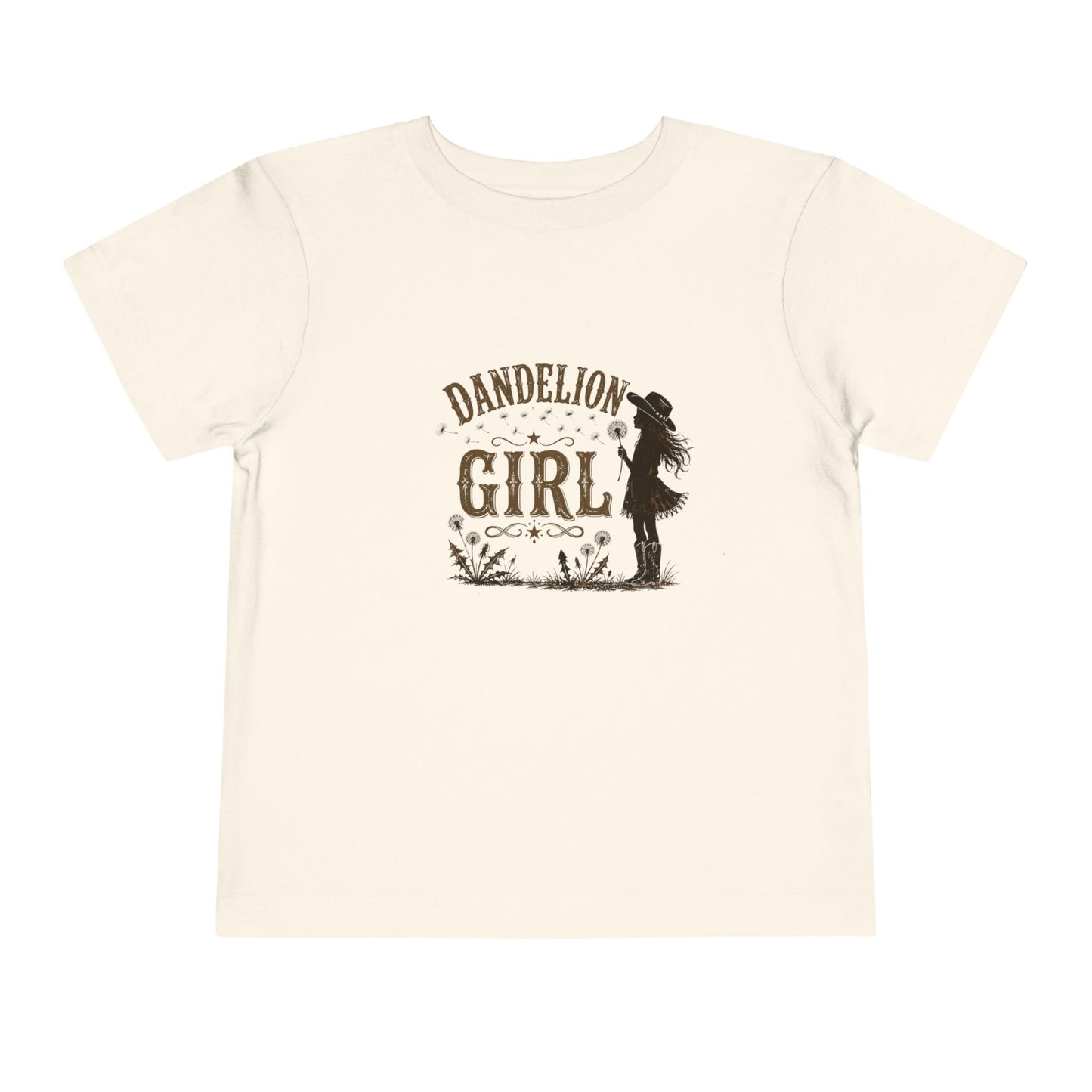 Toddler Tee- Dandelion Girl Cute Floral Silhouette Shirt for Little Girls T-Shirt
