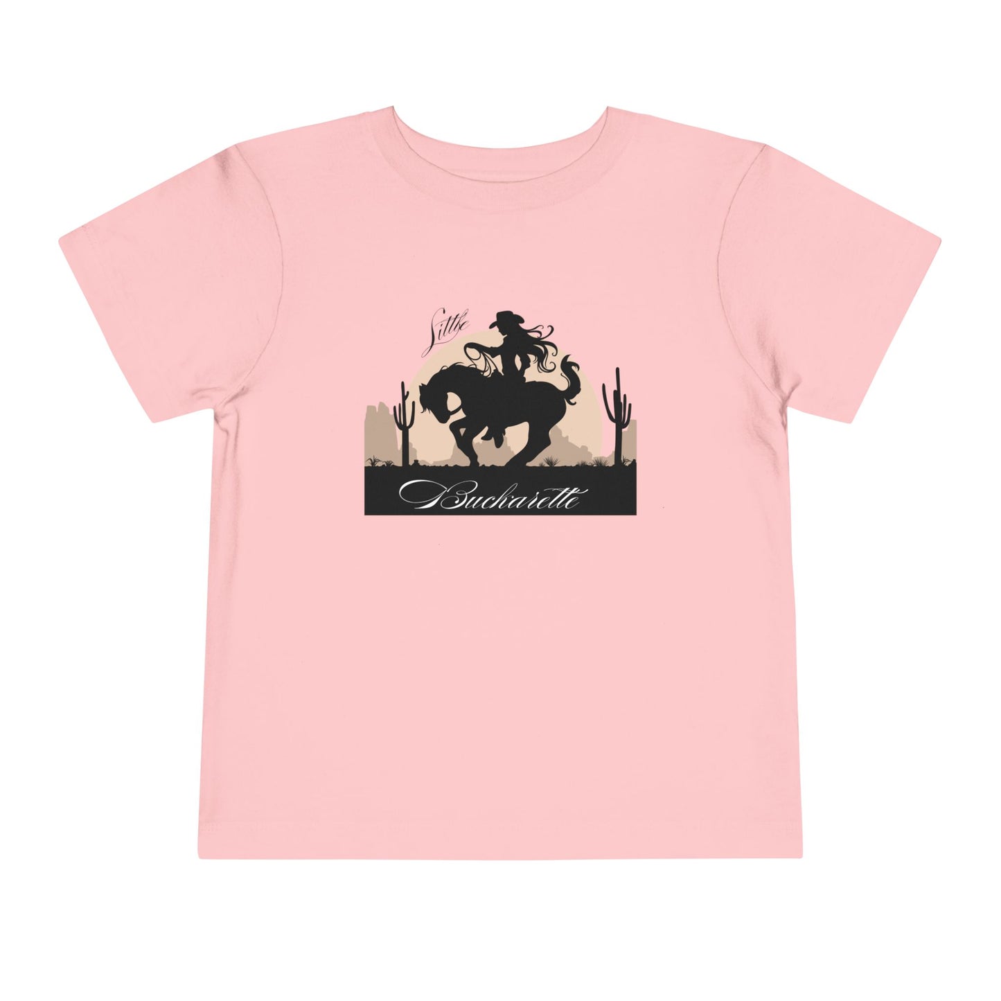 Toddler Tee -  Cowgirl Riding Horse Shirt Little Buckarette T-Shrit