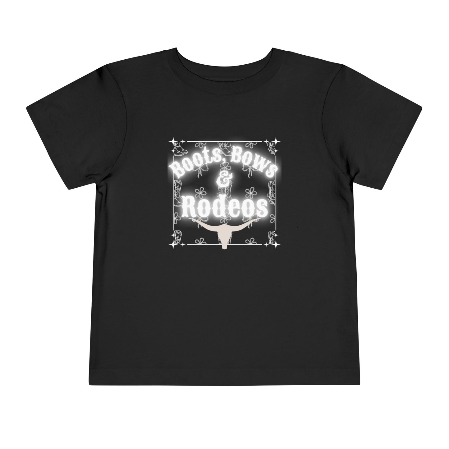 Toddler Tee - "Boots, Bows & Rodeos" Western Cowgirl T-Shirt