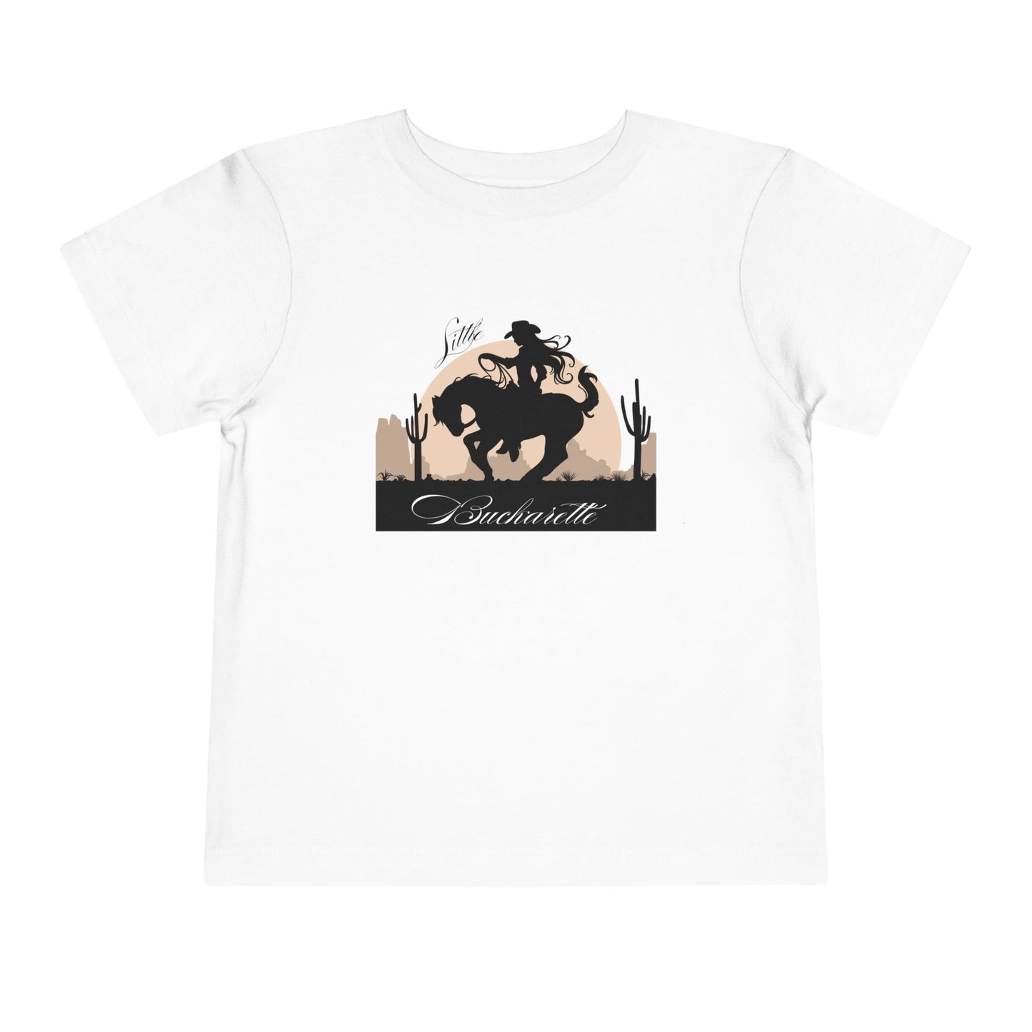 Toddler Tee -  Cowgirl Riding Horse Shirt Little Buckarette T-Shrit